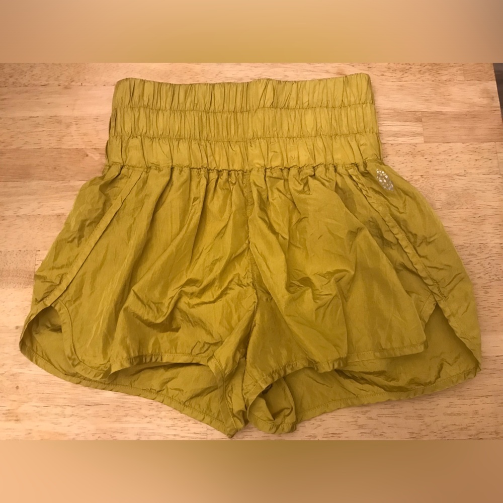 Free People Golden Honey yellow Running Shorts High Waist - Picture 8 of 14